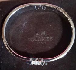 Hermes Blue Enamel H Bracelet ST0134 Click Clasp 8 Oval (No Box Or Insert)