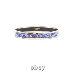 Hermes Blue Enamel Marche Savannah Bangle Bracelet Women's Bracelet aa50360