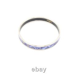 Hermes Blue Enamel Marche Savannah Bangle Bracelet Women's Bracelet aa50360