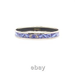 Hermes Blue Enamel Marche Savannah Bangle Bracelet Women's Bracelet aa50360