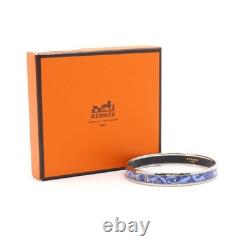 Hermes Blue Enamel Marche Savannah Bangle Bracelet Women's Bracelet aa50360
