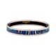 Hermès Blue Enamel Palladium Plated Bangle Narrow Bracelet Large Size