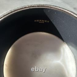 Hermes Blue Geometric Enamel Wide Bangle Bracelet