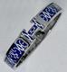 Hermes Blue & White Enamel Palladium Hh Lift H Clic Bracelet Gm 19cm Birkin