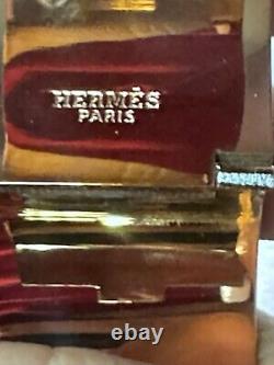 Hermes Bracelet Clic Clac H GM Extra Wide Blue Enamel Rose Gold $1100