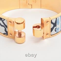 Hermès Charnière Bracelet Enamel Navy Blue