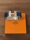 Herm&egrave;s Clic Clac H Bracelet Blue Enamel Palladium Pm Bangle Authentic No Box