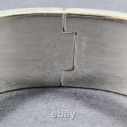 Hermes Clic Clac H Bracelet Silver Enamel Light Blue Wide PM 100% Authentic