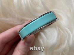 Hermes Clic Clac H Narrow Enamel Cream Pale Pastel Blue Silver Bracelet PM