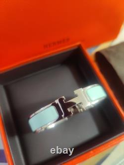 Hermes Clic H Bracelet Blue/Silver