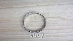 Hermes Clic H Bracelet Narrow Blue Enamel Silver Plated PM 16cm Size 6.3 Box