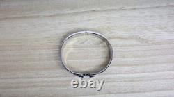 Hermes Clic H Bracelet Narrow Blue Enamel Silver Plated PM 16cm Size 6.3 Box
