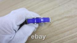 Hermes Clic H Bracelet Narrow Blue Enamel Silver Plated PM 16cm Size 6.3 Box