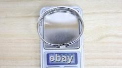 Hermes Clic H Bracelet Narrow Blue Enamel Silver Plated PM 16cm Size 6.3 Box