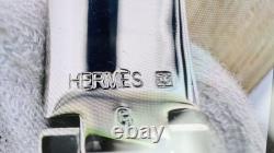 Hermes Clic H Bracelet Narrow Blue Enamel Silver Plated PM 16cm Size 6.3 Box