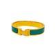 Hermès Clic H Enamel Blue Bracelet Cuff Pm Gold Plated With Teal Enamel Size6.5