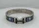 Hermes Clic H Horse Blue Enamel 6.25 Bangle Bracelet