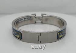 Hermes Clic H Horse Blue Enamel 6.25 Bangle Bracelet
