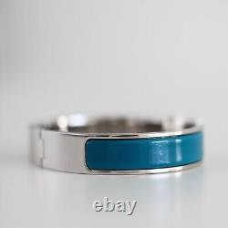 Hermes Clic H PM Bracelet in Bleu Izmir (Blue) & Silver HW Pristine Condition