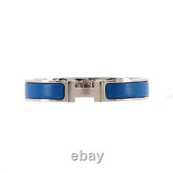 Hermes Clic HH Bracelet Enamel Narrow Blue, Silver