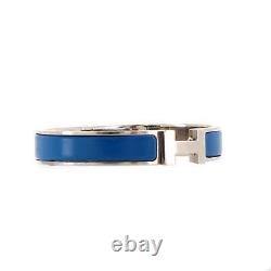 Hermes Clic HH Bracelet Enamel Narrow Blue, Silver