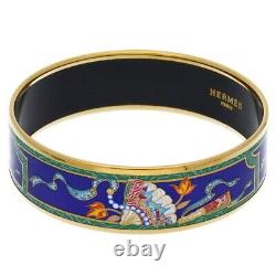 Hermes Email Enamel GM Bracelet Bangle Good Condition Rare Shipping From Japan