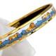 Hermes Email Narrow Safari Enamel Bracelet Bangle Blue White Lion Cloisonne Used