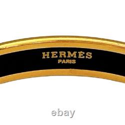 Hermes Email Narrow Safari Enamel Bracelet Bangle Blue White Lion Cloisonne Used