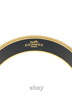 Hermes Emaile Enamel Bangle Bracelet Blue x Green x Gold Ladies with Box