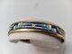 Hermes Emaile Enamel Blue X Gold Bangle Bracelet With Box Accessory Jewelry