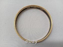 Hermes Emaile Enamel Blue x Gold Bangle Bracelet with Box Accessory Jewelry