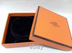 Hermes Emaile Enamel Blue x Gold Bangle Bracelet with Box Accessory Jewelry