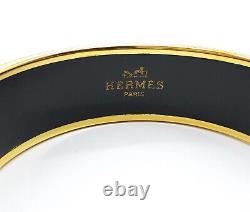 Hermes Enamel Bangle Cloisonné bracelet horse and rope pattern navy blue