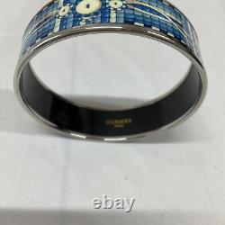 Hermes Enamel Bangle GM Bracelet Blue Ename Cloisonne