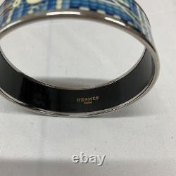 Hermes Enamel Bangle GM Bracelet Blue Ename Cloisonne