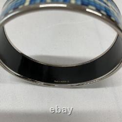 Hermes Enamel Bangle GM Bracelet Blue Ename Cloisonne