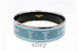 Hermes Enamel Bangle GM Bracelet Light Blue Cloisonné Width 2cm Diameter 7cm