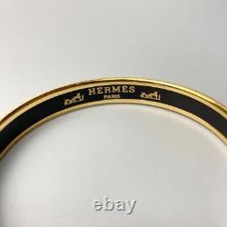 Hermes Enamel Bangle Pm Bracelet Blue Cloisonne