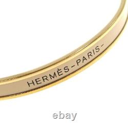 Hermes Enamel Bangle Uni Bracelet Beige color Metal Width 0.5mm
