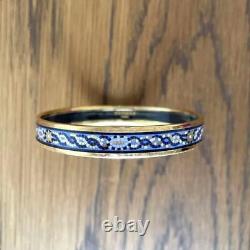 Hermes Enamel Bracelet Bangle Blue Gold Diameter 6.5cm accessory with box