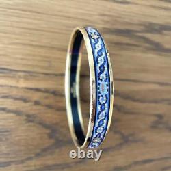 Hermes Enamel Bracelet Bangle Blue Gold Diameter 6.5cm accessory with box