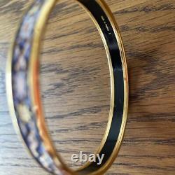 Hermes Enamel Bracelet Bangle Blue Gold Diameter 6.5cm accessory with box