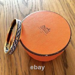 Hermes Enamel Bracelet Bangle Blue Gold Diameter 6.5cm accessory with box