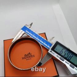 Hermes Enamel Bracelet Blue 66mm Diameter with Included Pouch Collectible