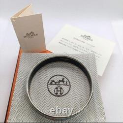 Hermes Enamel Bracelet Blue 66mm Diameter with Included Pouch Collectible