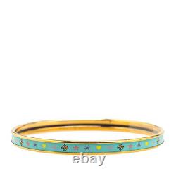 Hermes Enamel Cloisonn Bracelet Gold Light Blue Plated Ladies HERMES Used