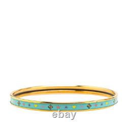 Hermes Enamel Cloisonn Bracelet Gold Light Blue Plated Ladies HERMES Used