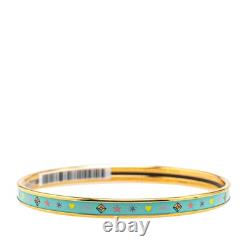 Hermes Enamel Cloisonn Bracelet Gold Light Blue Plated Ladies HERMES Used