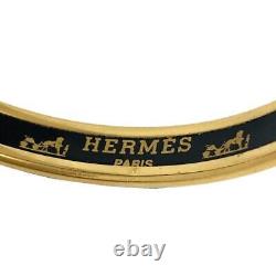 Hermes Enamel Cloisonne Bangle Marine Belt 8.07 inches
