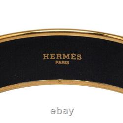 Hermes Enamel Emaile GM Cloisonné Lion Animal Bangle Bracelet with Box Blue